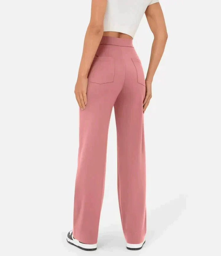 Women's Elastic Waist Trousers with Drawstring Tie