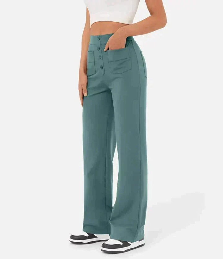 Women's Elastic Waist Trousers with Drawstring Tie