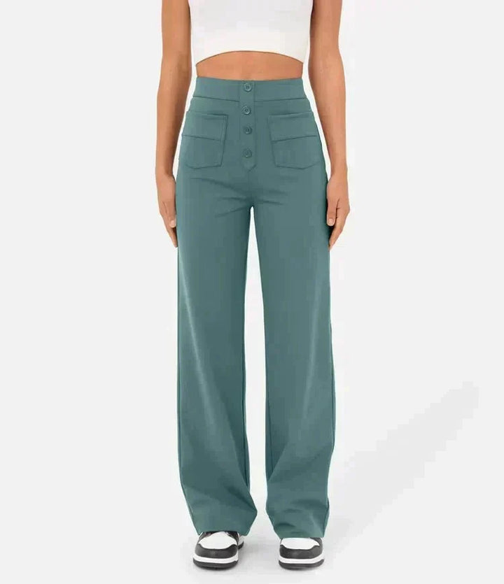 Women's Elastic Waist Trousers with Drawstring Tie