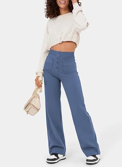 Women's Elastic Waist Trousers with Drawstring Tie