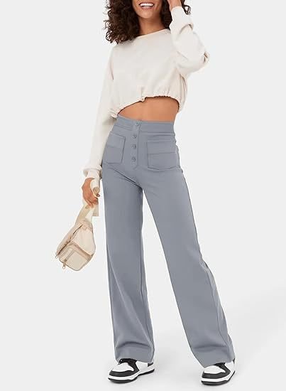 Women's Elastic Waist Trousers with Drawstring Tie