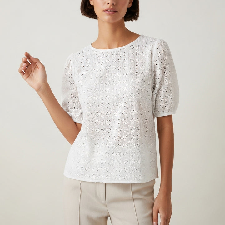 Women's Broderie Shoulder Top