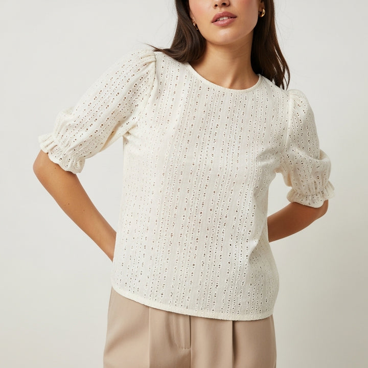 Women's Broderie Shoulder Top