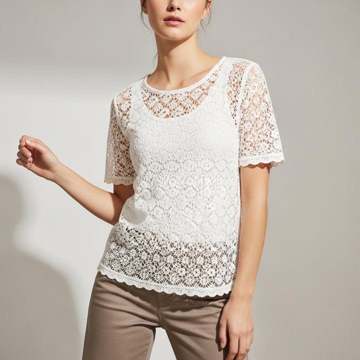 Women's Crochet Overlay Top