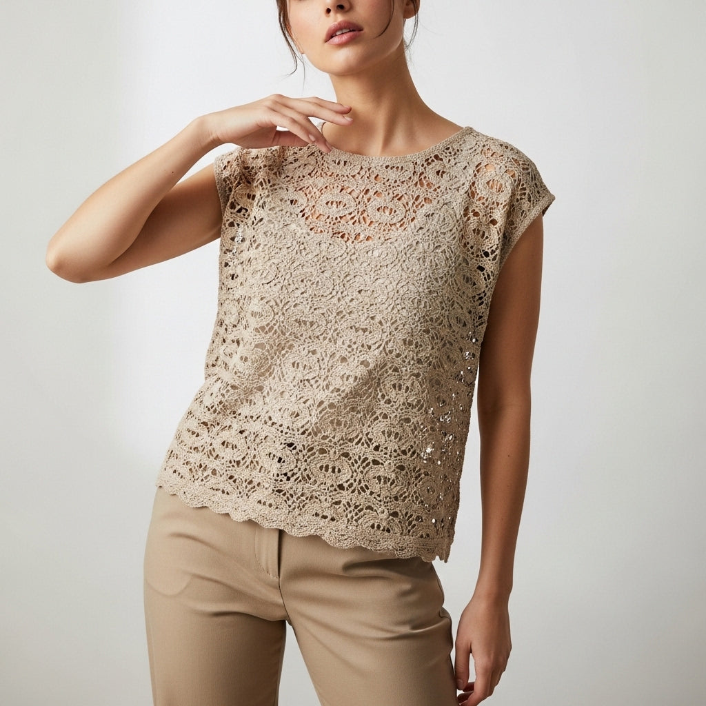 Women's Crochet Overlay Top