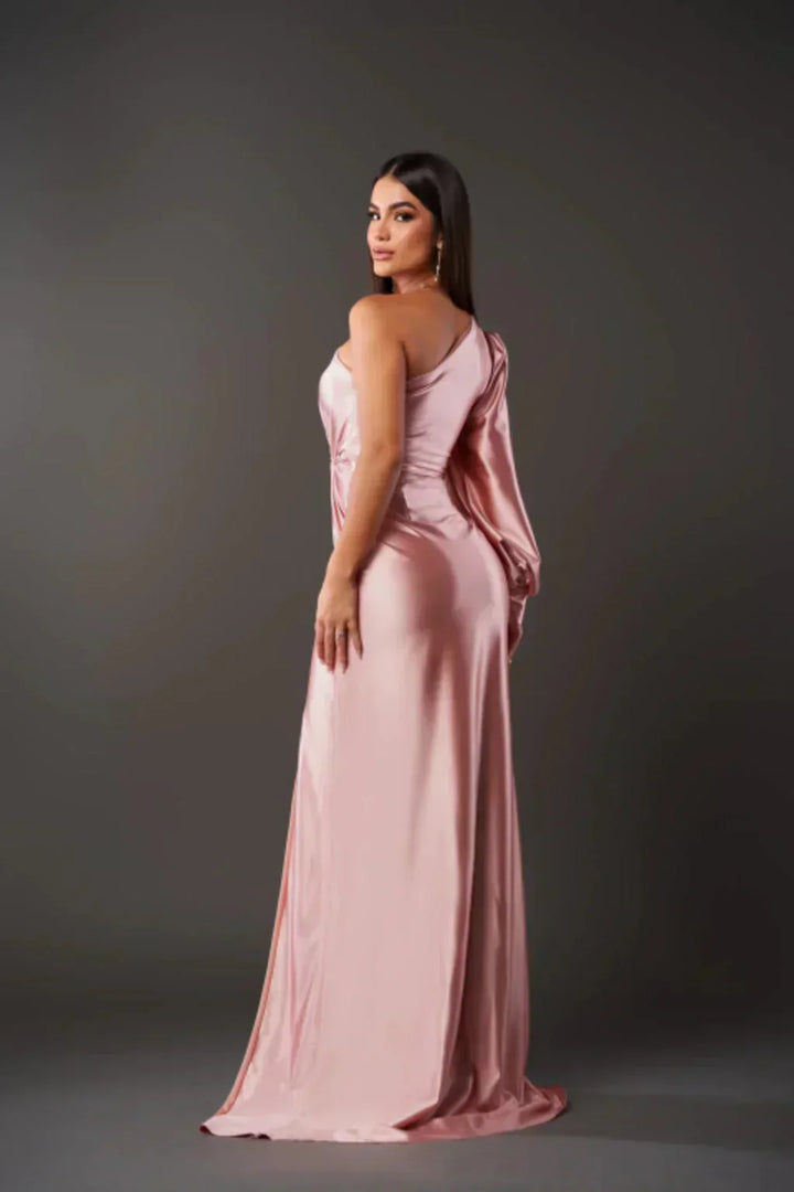 Women's Sleeveless Evening Gown with Thigh-High Split