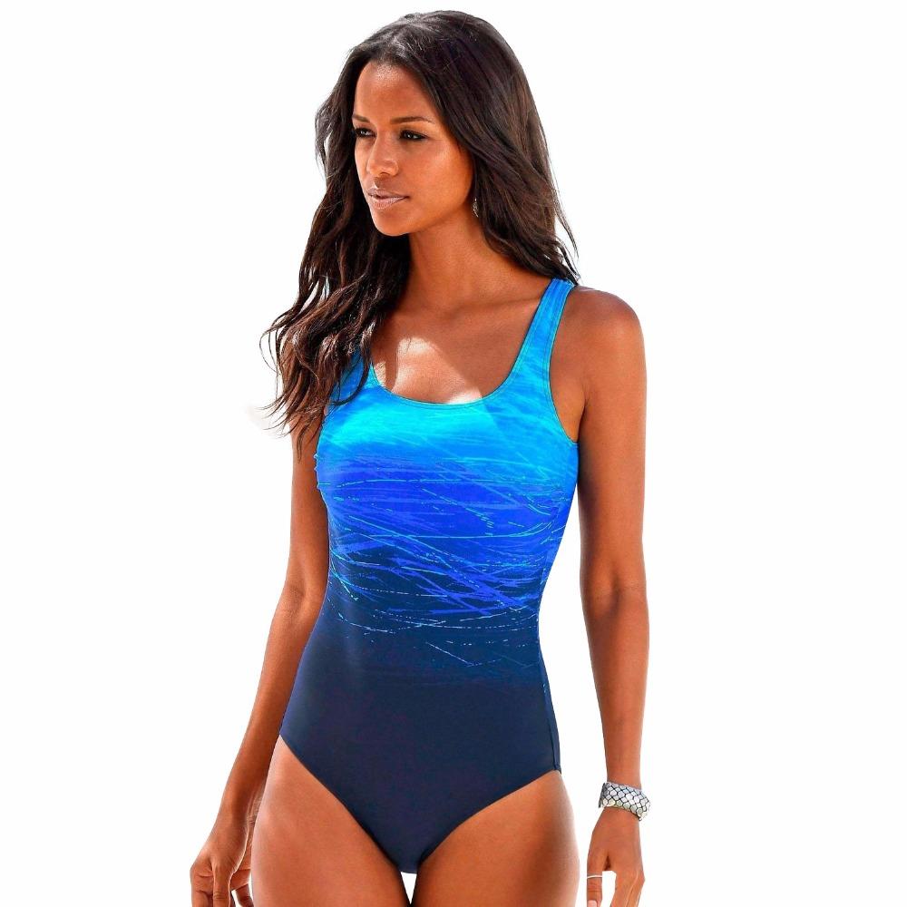 Women's One-Piece Swimsuit with Round Neckline