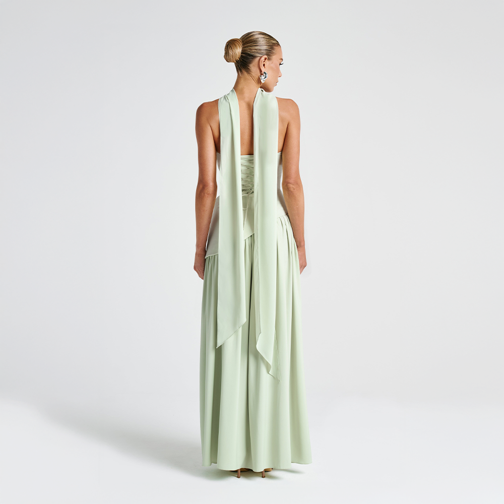 Strapless Dress with Asymmetric Hem and High Slit