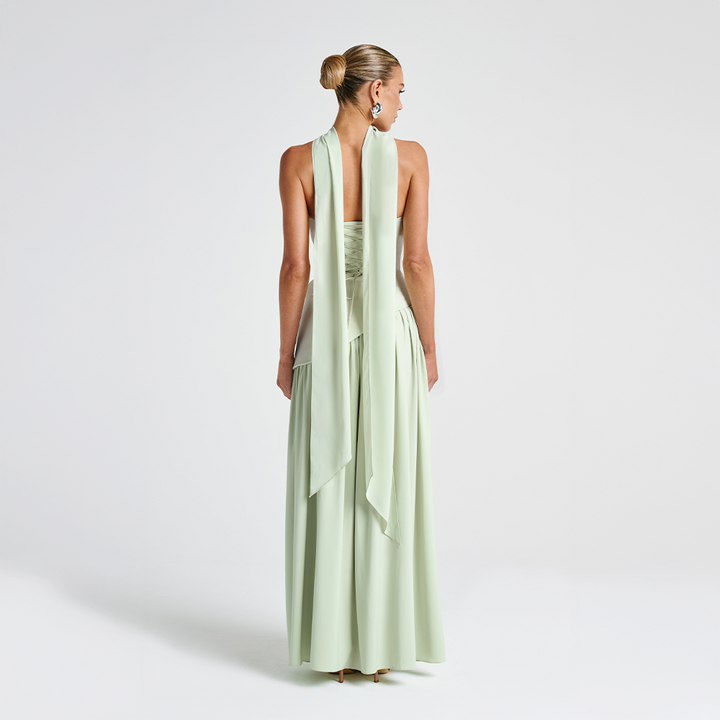 Strapless Dress with Asymmetric Hem and High Slit