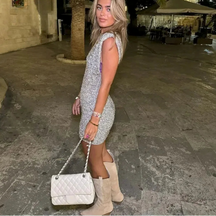 Sequin Mini Dress for Evening, Sparkling Bodycon Finish