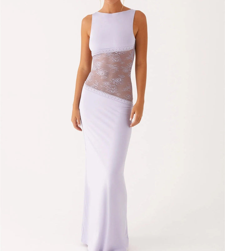 Floor-Length Lace Dress with Refined Silhouette