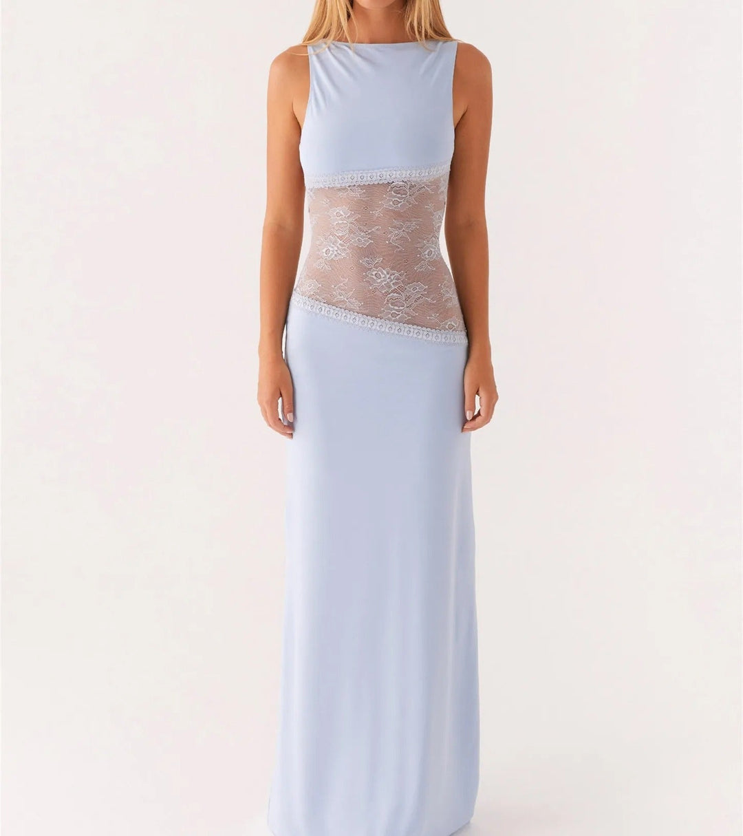 Floor-Length Lace Dress with Refined Silhouette