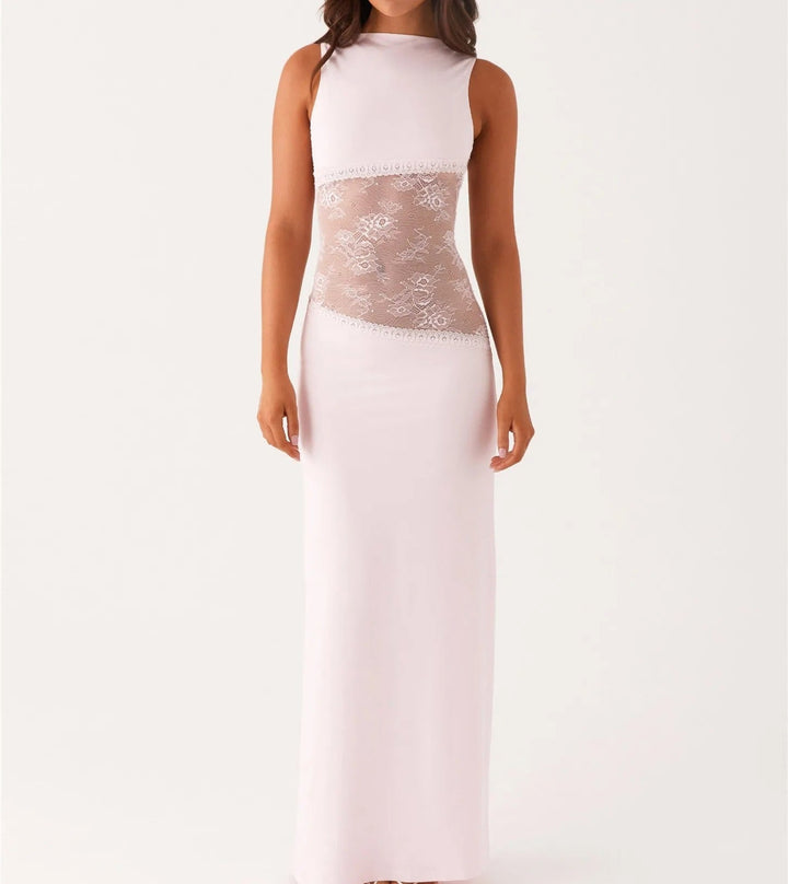 Floor-Length Lace Dress with Refined Silhouette