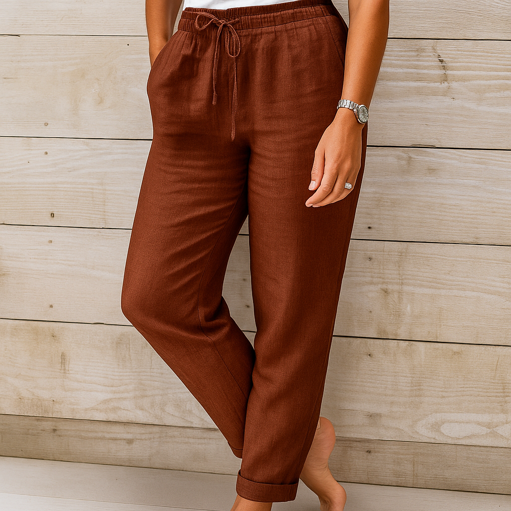 Women's Stylish Cotton and Linen Blend Trousers