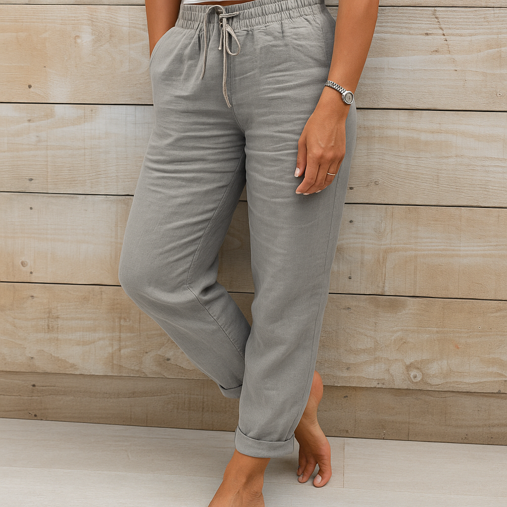 Women's Stylish Cotton and Linen Blend Trousers