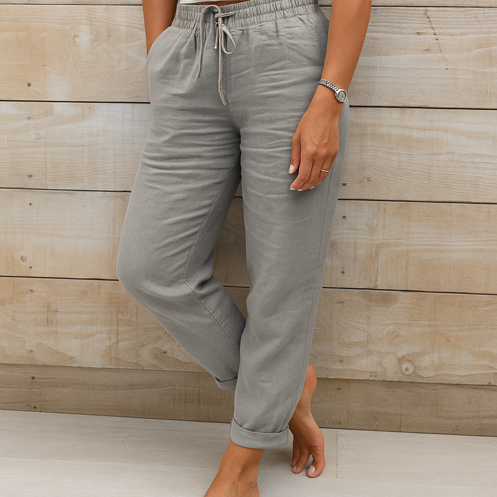 Women's Stylish Cotton and Linen Blend Trousers