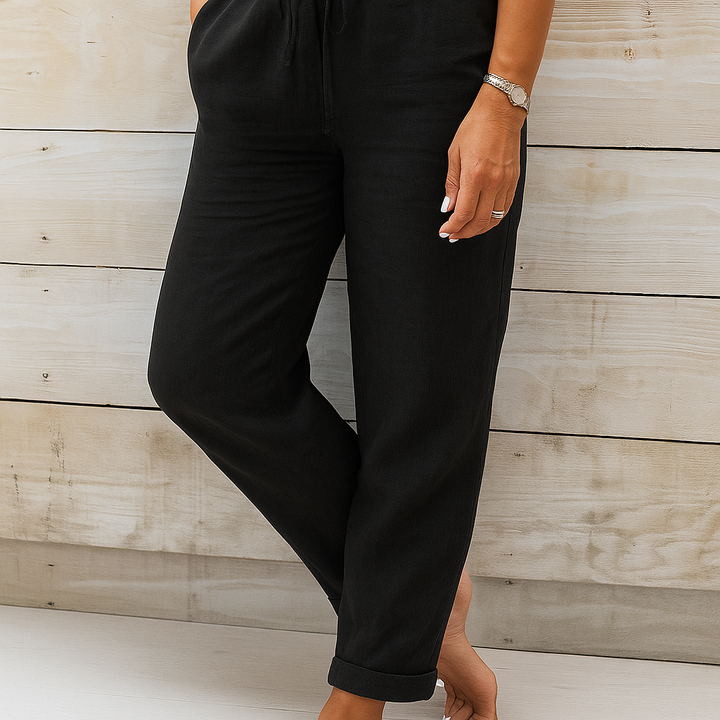 Women's Stylish Cotton and Linen Blend Trousers