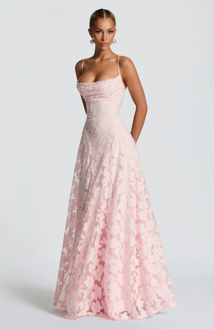 Women's Floral Maxi Dress with Slim Straps