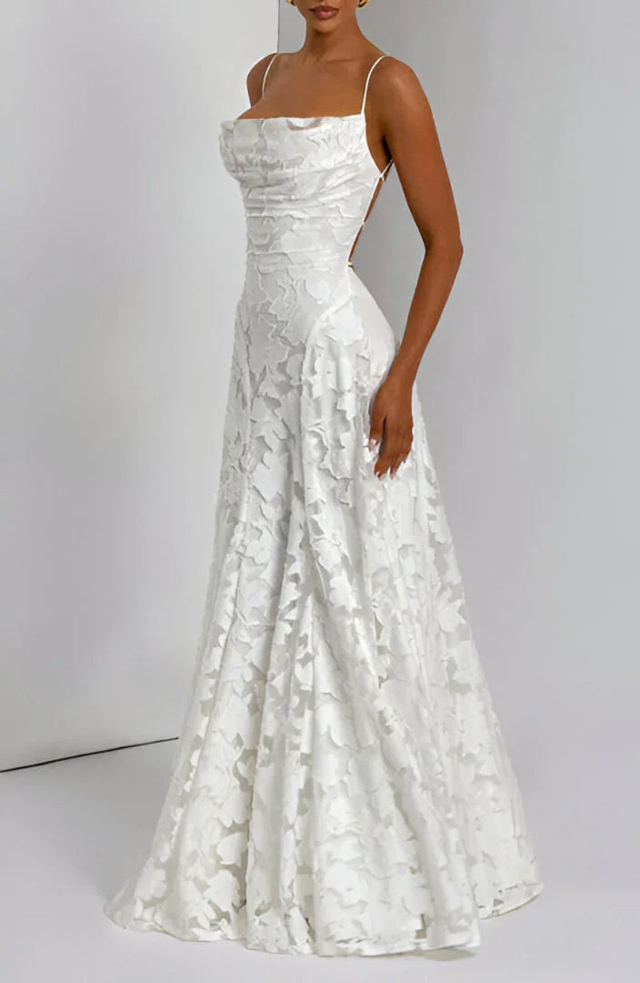 Women's Floral Maxi Dress with Slim Straps