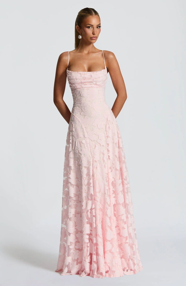 Women's Floral Maxi Dress with Slim Straps