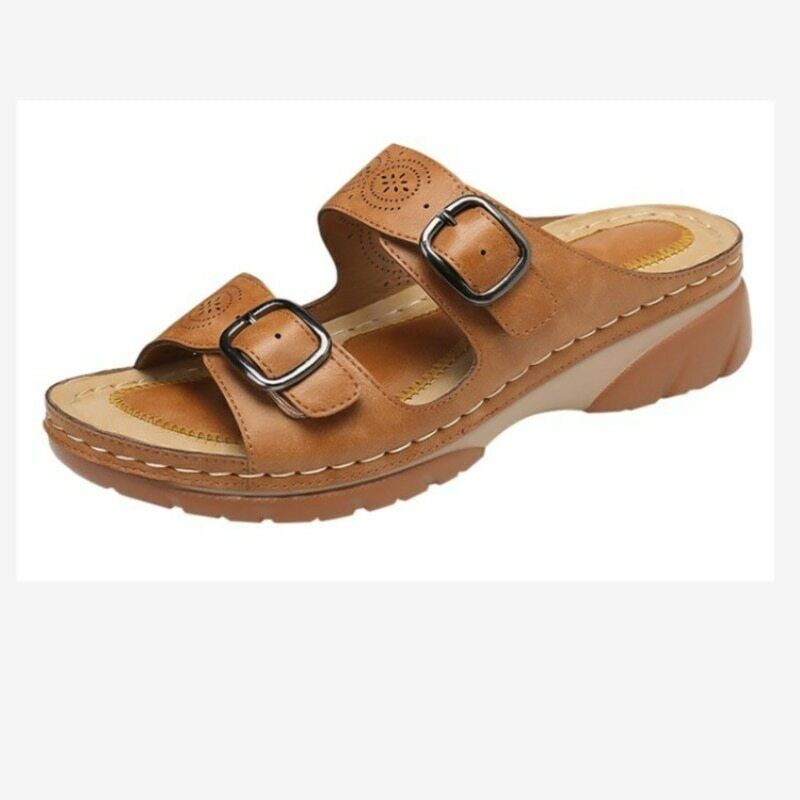 Women's Strappy Flat Sandals in Genuine Leather