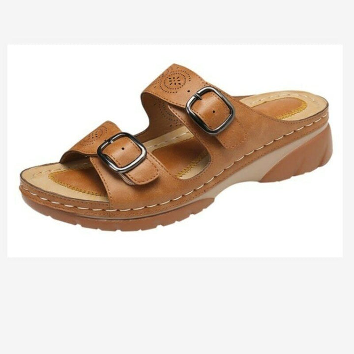 Women's Strappy Flat Sandals in Genuine Leather