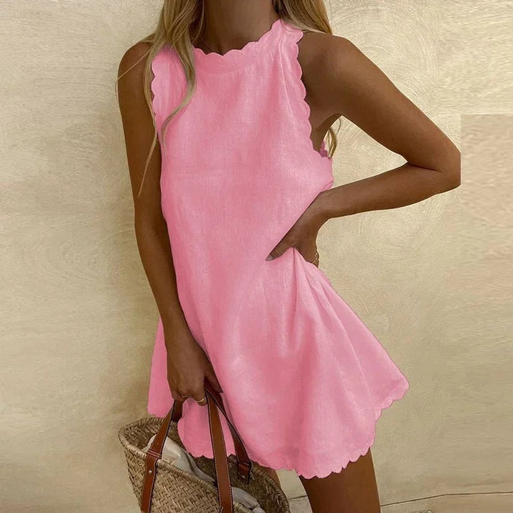 Women's Easy-Fit Mini Dress with Short Sleeves