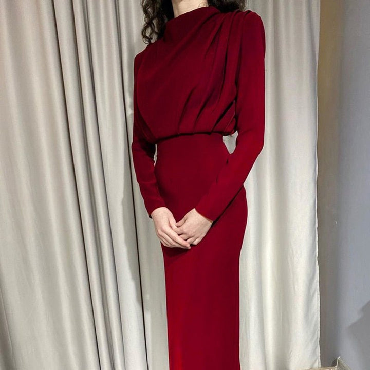 Women's Sleeveless Midi Dress with Draped Bodice
