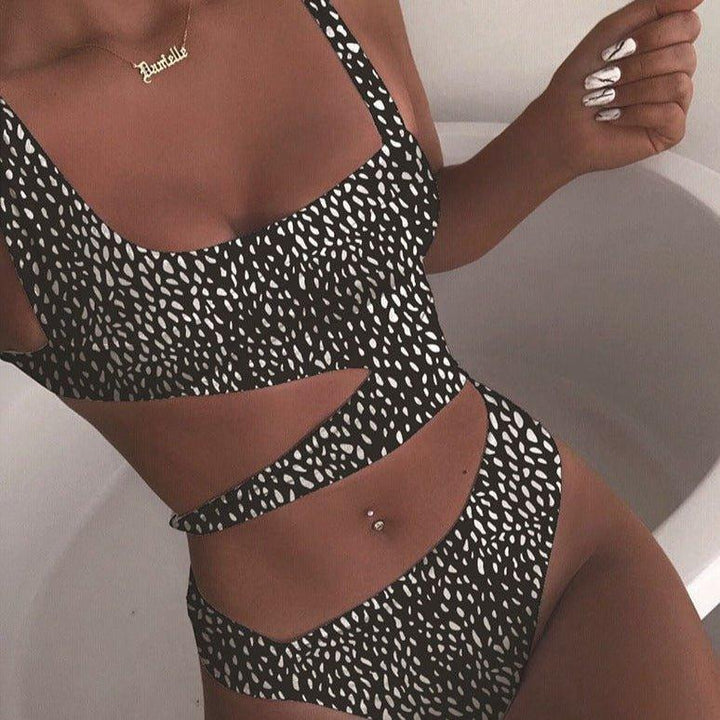 Women's Halter Neck Swimsuit with Cutout Detail