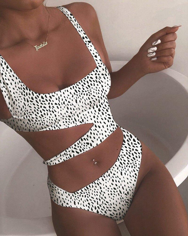 Women's Halter Neck Swimsuit with Cutout Detail