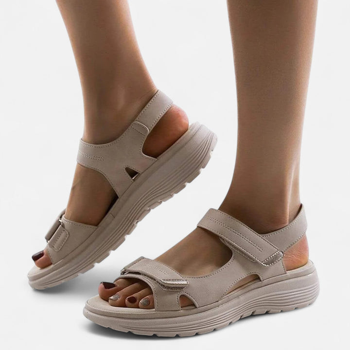 Women's Leather Sandals with Contoured Footbed