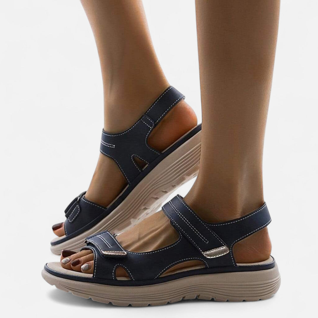 Women's Leather Sandals with Contoured Footbed