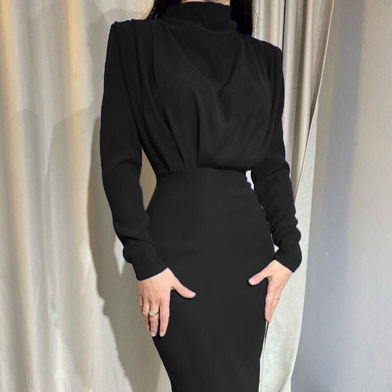 Women's Sleeveless Midi Dress with Draped Bodice