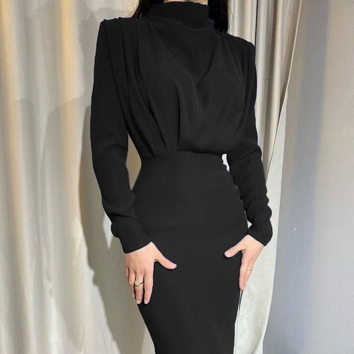 Women's Sleeveless Midi Dress with Draped Bodice